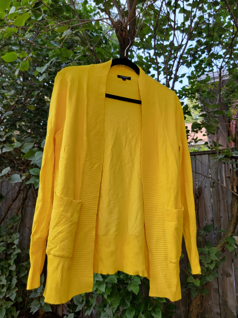 Yellow Open-Front Women’s Cardigan Sweater